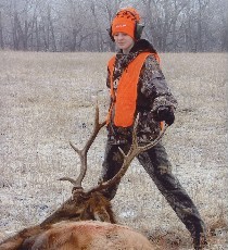 Elk hunter with successful harvest