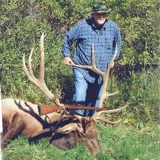 Rocky Mountain Elk bull hunter